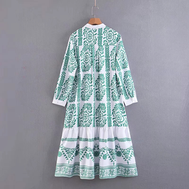 Rochie de dama cu maneca dreapta si lunga - model lat