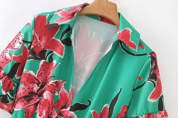 Rochie elegantă de damă, cu mâneci scurte și model