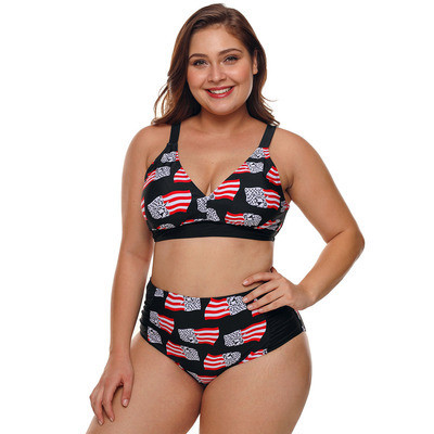 Costum de baie de damă din două piese cu talie înaltă și decolteu adânc