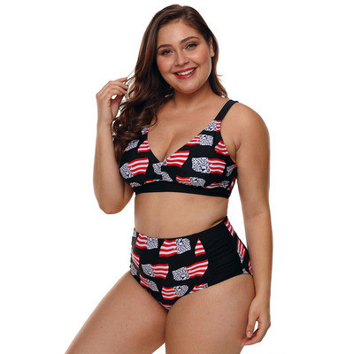 Costum de baie de damă din două piese cu talie înaltă și decolteu adânc