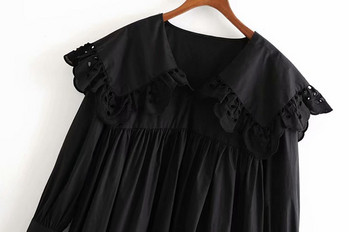 Rochie scurta de culoare neagra - model lat