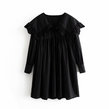 Rochie scurta de culoare neagra - model lat