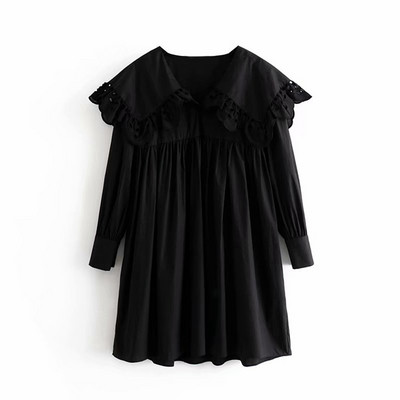 Rochie scurta de culoare neagra - model lat