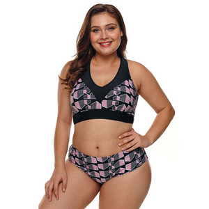 Costum de baie din două piese pentru femei de culoare neagră