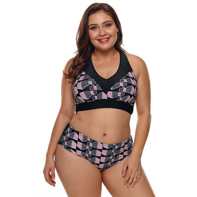 Costum de baie din două piese pentru femei de culoare neagră