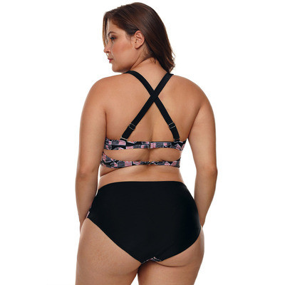 Costum de baie din două piese pentru femei de culoare neagră