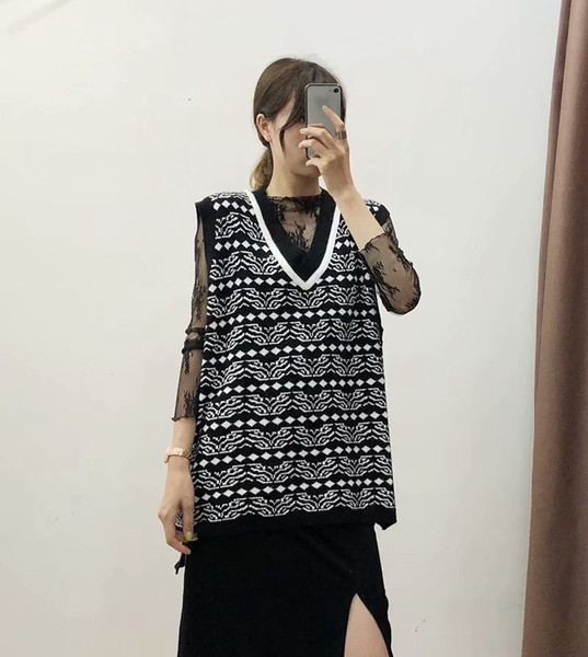 Női kötött mellény három színben - széles modell