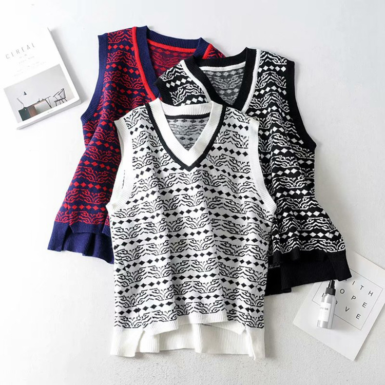 Női kötött mellény három színben - széles modell