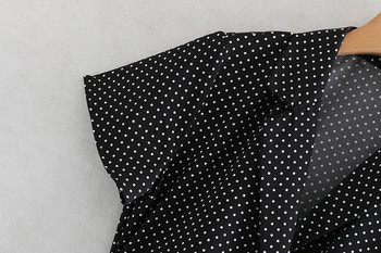 Rochie de dama cu buline cu nasturi de culoare neagra