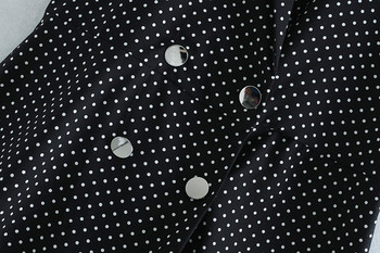 Rochie de dama cu buline cu nasturi de culoare neagra