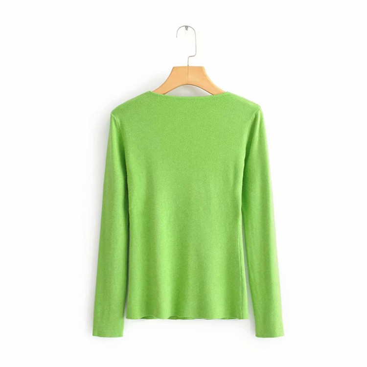 Bluză de damă cu decolteu în V și mâneci lungi în mai multe culori