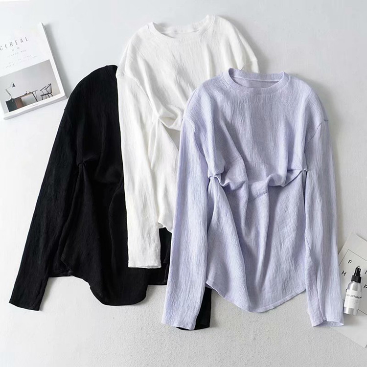 Női blúz ovális nyakkivágással három színben - széles modell