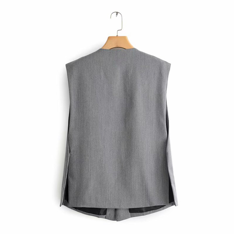 Елегантен дамски елек в сив цвят