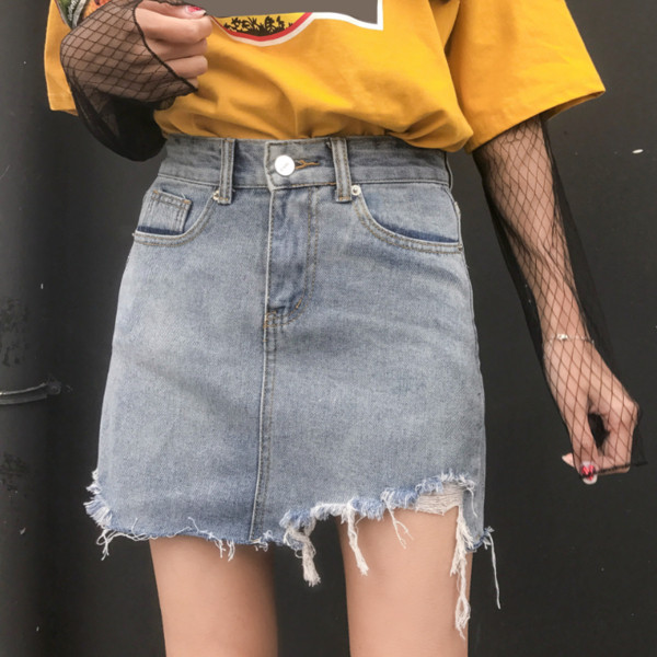 Női lezser farmer rövid szoknya