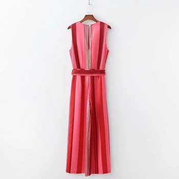 Rochie de damă în dungi cu decolteu în V