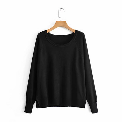 Pulover de dama din tricot subtire cu decolteu oval in mai multe culori