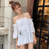 Női alkalmi blúz ejtett ujjakkal, három színben