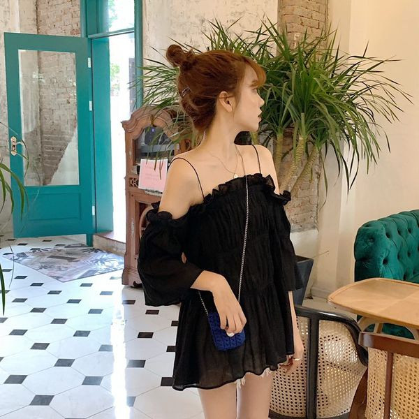 Női alkalmi blúz ejtett ujjakkal, három színben