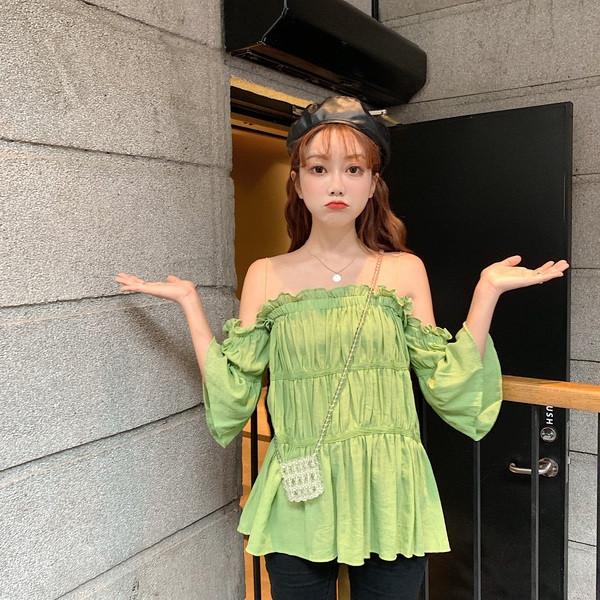 Női alkalmi blúz ejtett ujjakkal, három színben