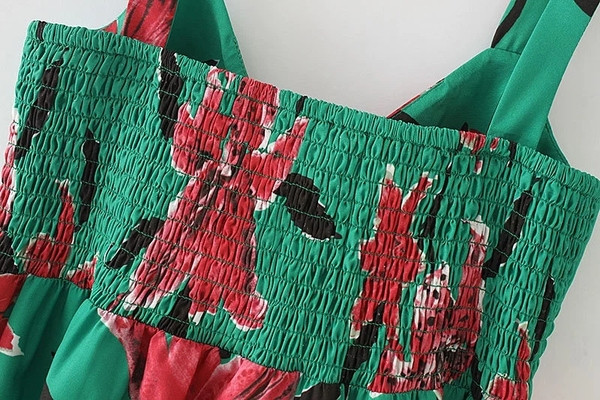 Női felső, virágmintás vékony pántokkal