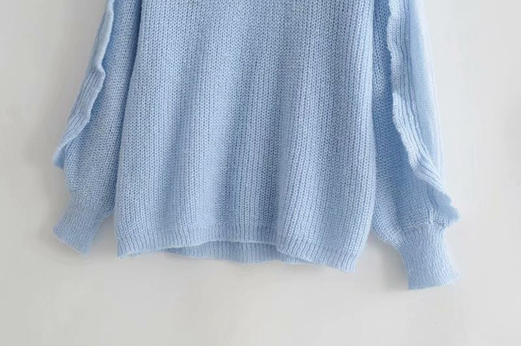 Pulover de dama cu maneci largi de culoare albastra