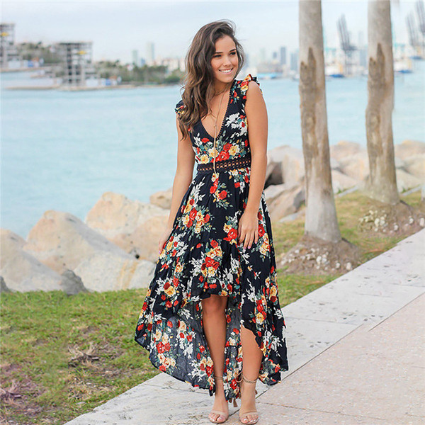 Alkalmi női ruha aszimmetrikus modell négy színben