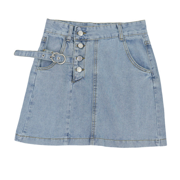 Fusta casual scurta de denim de dama de culoare albastra