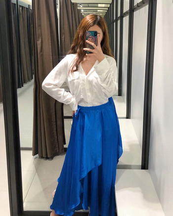 Női aszimmetrikus kék szoknya