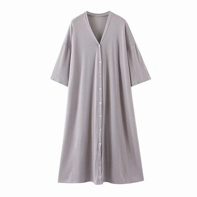 Cardigan lung tricotat cu maneci 3/4 - model larg