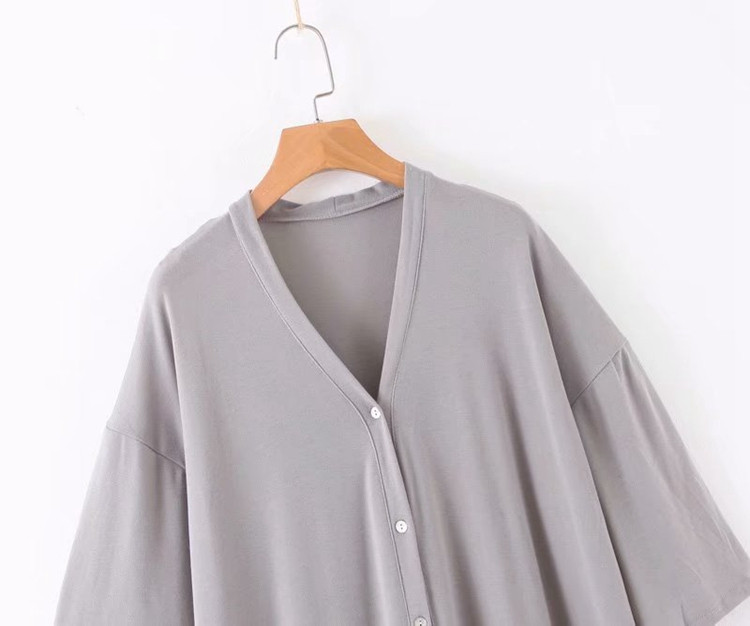 Cardigan lung tricotat cu maneci 3/4 - model larg