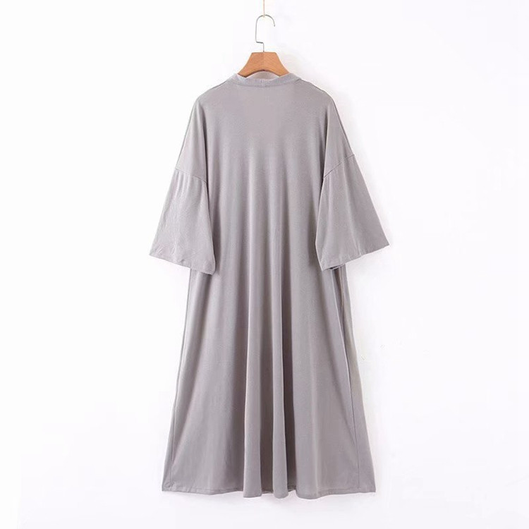 Cardigan lung tricotat cu maneci 3/4 - model larg