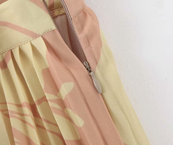 Hosszú női hajtogatott szoknya magas derékkal