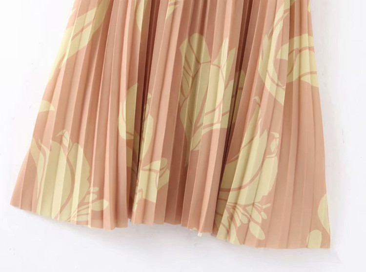 Hosszú női hajtogatott szoknya magas derékkal