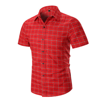 Modern férfi ing rövid ujjal és klasszikus gallérral, négy színben