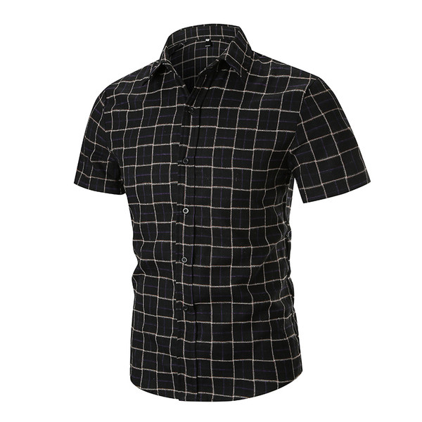 Modern férfi ing rövid ujjal és klasszikus gallérral, négy színben