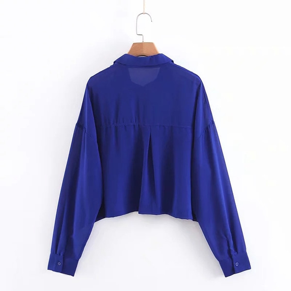 Modern női ing sötétkék színnel