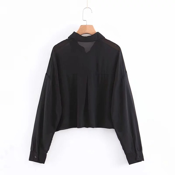 Cămașă de damă model clasic de culoare neagră