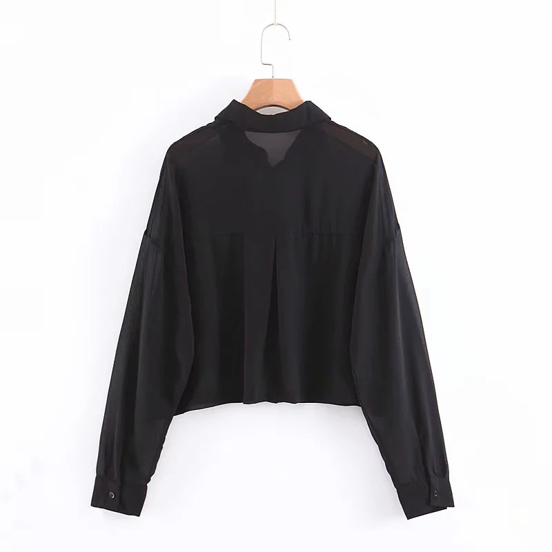 Cămașă de damă model clasic de culoare neagră