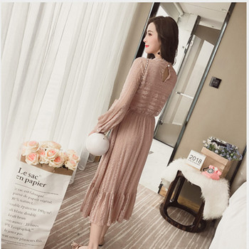 Rochie de dama moderna model decupata cu maneci lungi