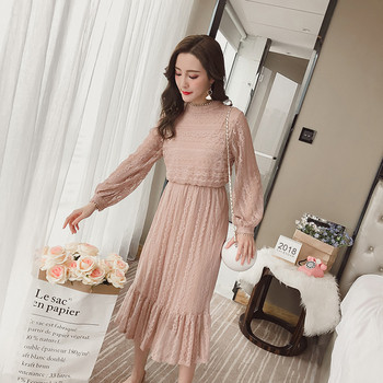 Rochie de dama moderna model decupata cu maneci lungi