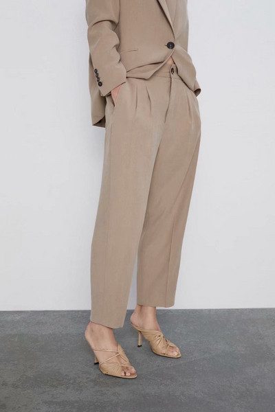 Дамски елегантен панталон в кафяв цвят
