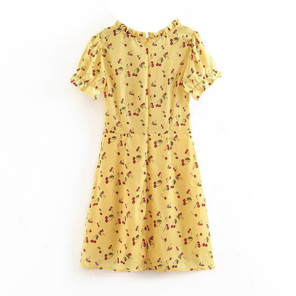 Rochie de dama cu maneci scurte si decolteu in V