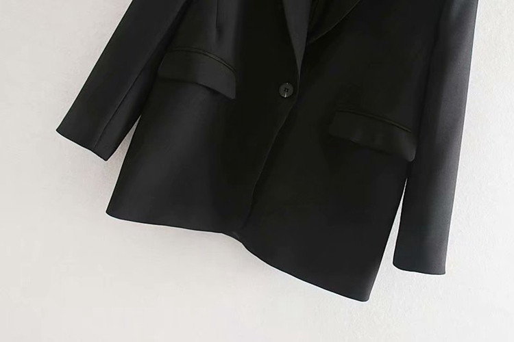 Geaca eleganta de dama de culoare neagra - model drept