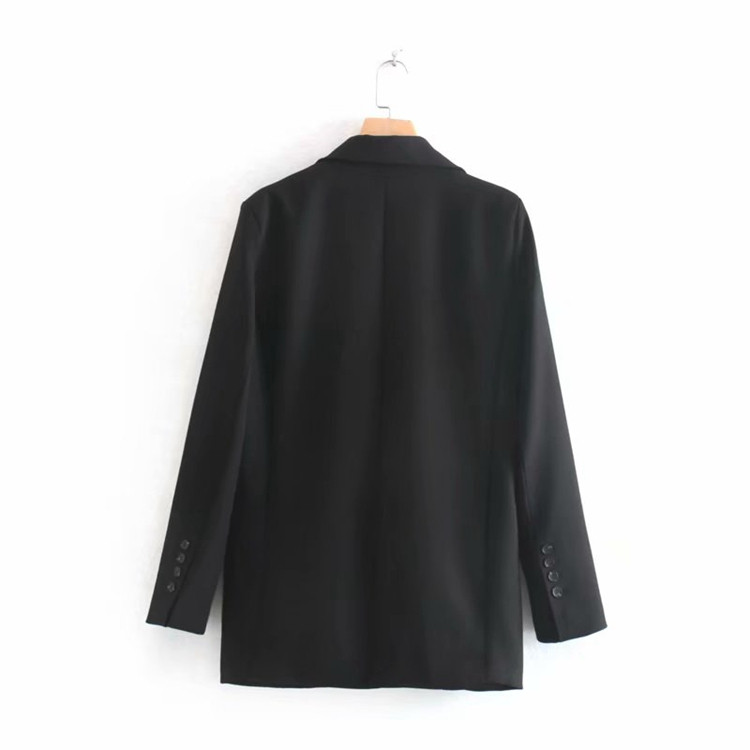 Geaca eleganta de dama de culoare neagra - model drept