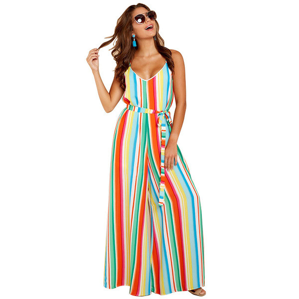 Salopetă casual colorată de damă, cu bretele și cravate subțiri