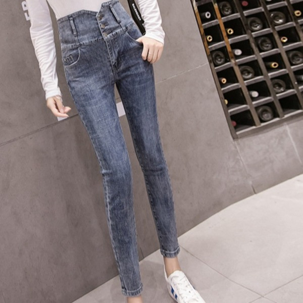 Női modern farmer Karcsú modell magas derékkal