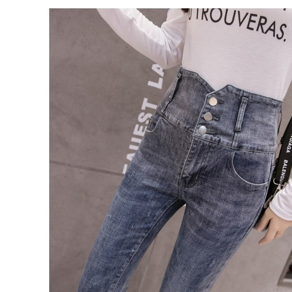 Női modern farmer Karcsú modell magas derékkal