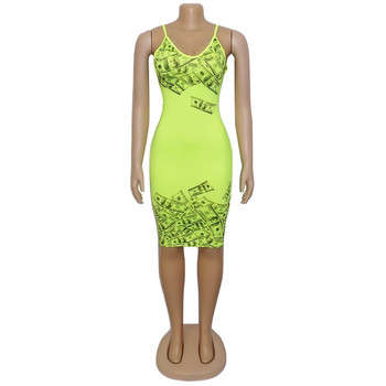 Elegáns női ruha vékony sárga pántokkal