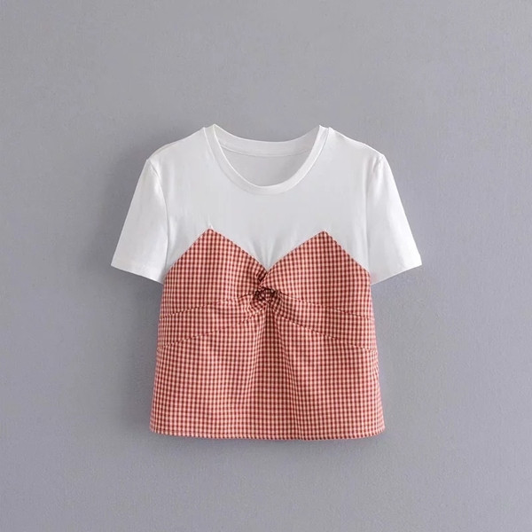 Fehér O-nyakú női póló