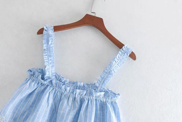 Női felső - széles modell kék színben